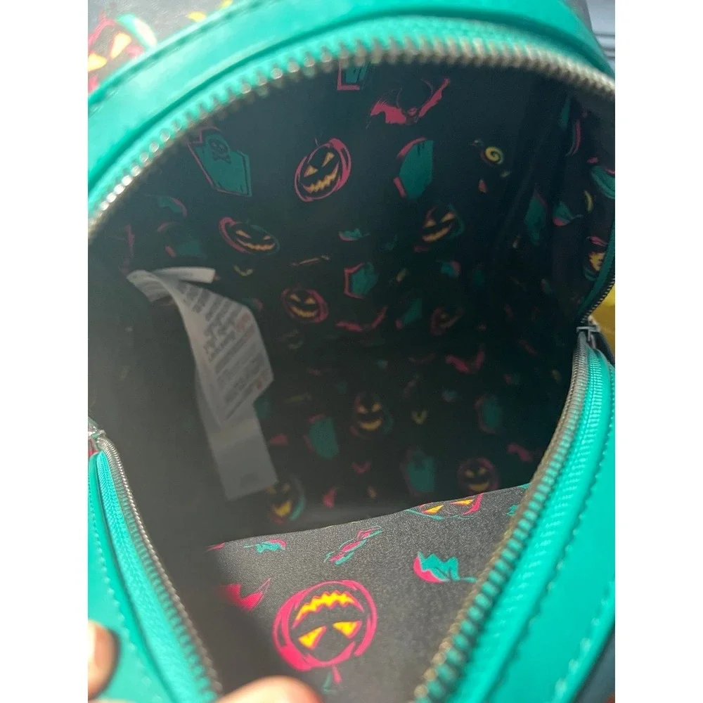 Disney Parks Halloween 2023 Mickey Pumpkin Glows in the Dark Loungefly Backpack